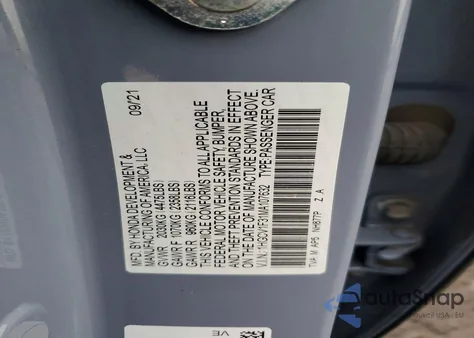 2021 Honda Accord Sport z USA, uszkodzony, nr VIN 1HGCV1F31MA107632